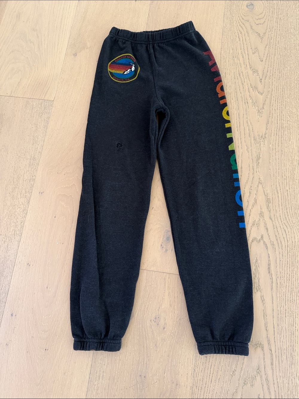 Kids Aviator Nation sweatpants with rainbow logo size 14